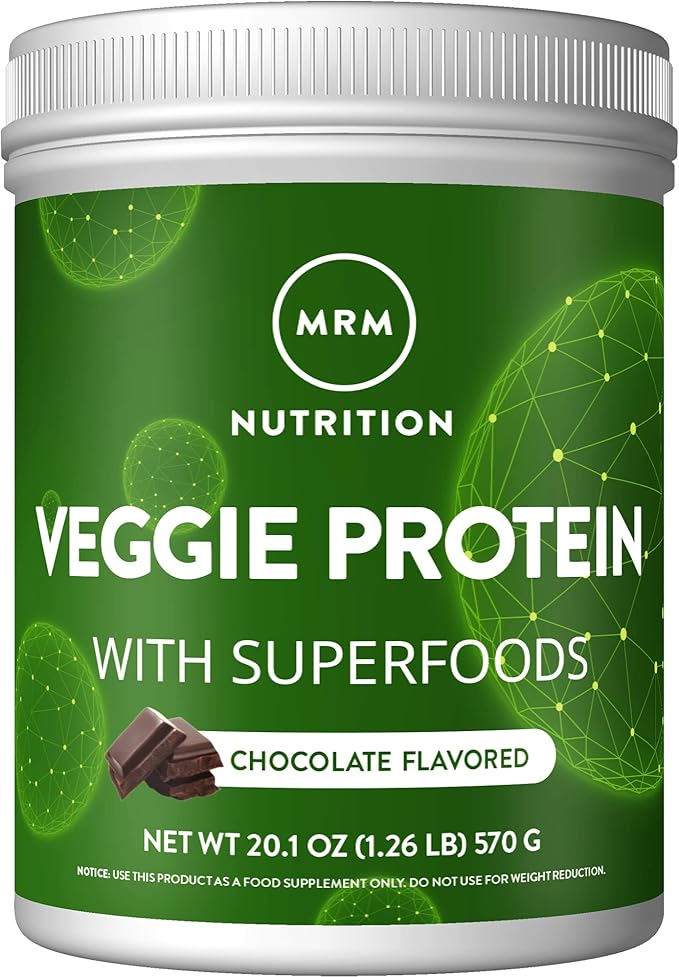 MRM Nutrition Veggie Protein with Superfoods 22g Complete 8.8g Essential 13 superfoods 3s and Omega6s | 30 Servings