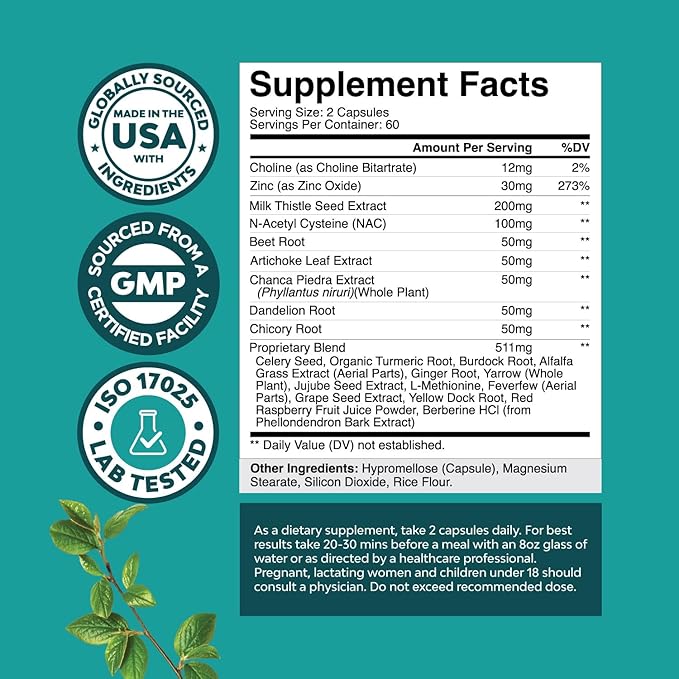 Liver Support Supplement with NAC 120 Capsules