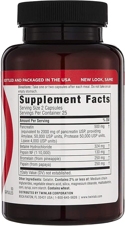 Twinlab Super Enzyme Caps 50 Capsules