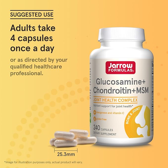 Jarrow Formulas Glucosamine + Chondroitin + 240 Capsules, 60 Day