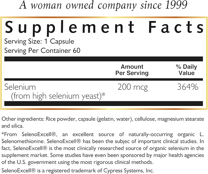 Coco March Selenium - Essential Mineral for Thyroid Health -200 mcg- 3 Month Supply -Gluten Free, Soy Free, Dairy Free, GMO Free, Vegan - 90 Capsules