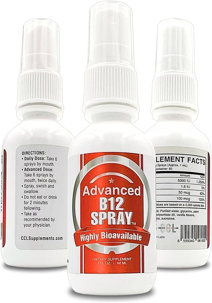 Vitamin B12 Energy Spray, Methylcobalamin (2 oz 60 Servings)