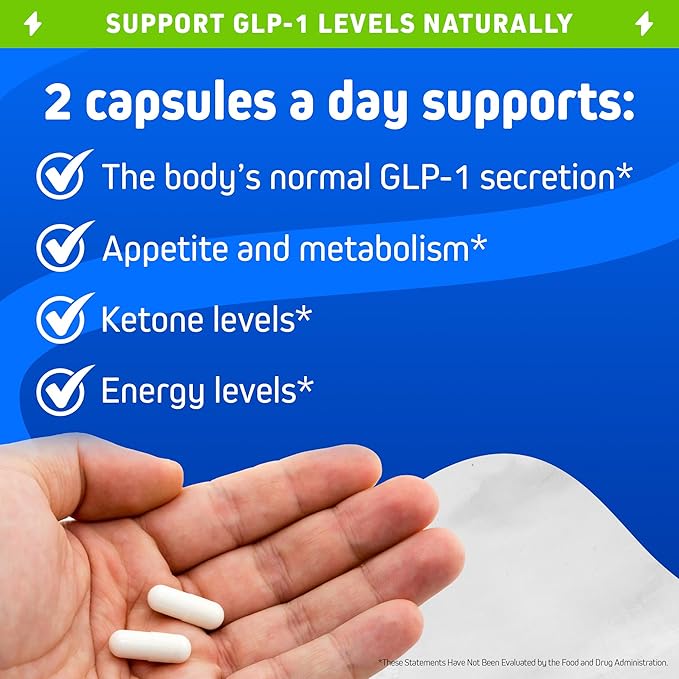 Herbtonics Apple Cider Vinegar with Keto BHB Salts - GLP-1 Support Supplement for Metabolism and Appetite Control, 240 Capsules.