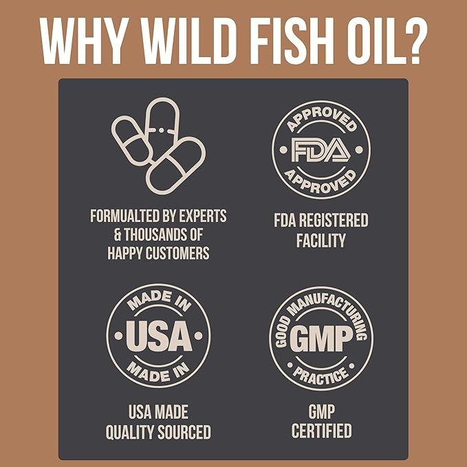 Wild Foods Fish Oil Omega 3 Supplements 1600 mg 60 Capsules (1 pk) 30 Servings