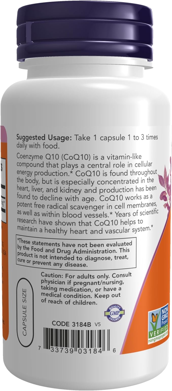 NOW Supplements, CoQ10 30 mg, Pharmaceutical 60 Veg