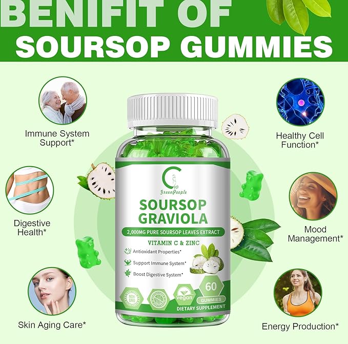 Soursop Graviola Gummies 2,000mg Soursop 60 Counts