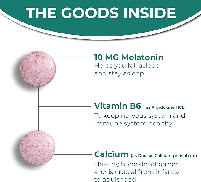 Extra Strength Melatonin 10mg 120 Fast-Dissolve B6 & 60 Days