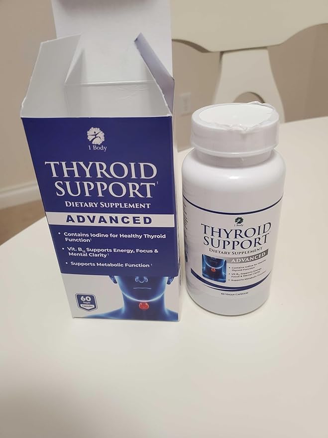 1 Body Thyroid Support Supplement 2 Pack 60 Days B12 Complex,