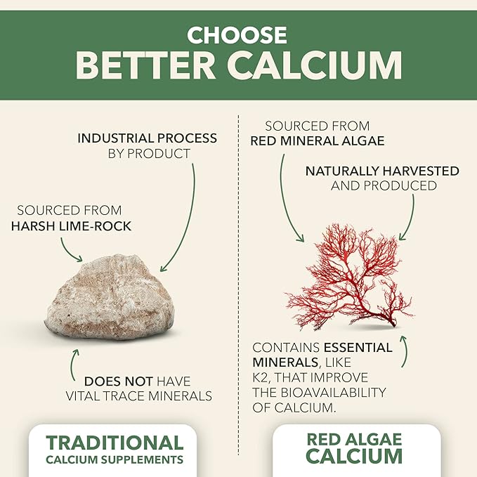 PlantFusion Vegan Calcium, Premium Plant Based (1000mg) Sourced D3, K2, K2, and 90 Vegan