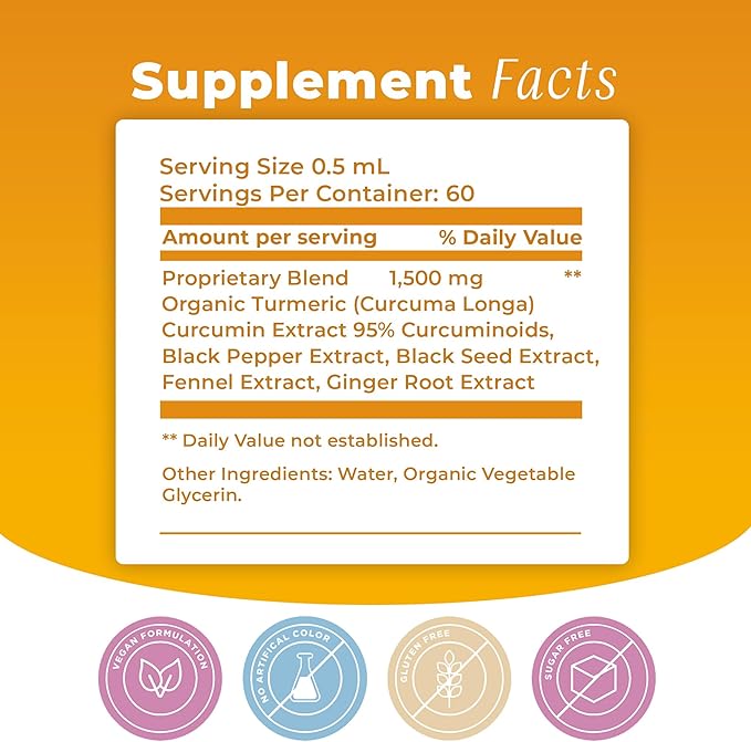 Liquid Turmeric Curcumin Plus Natural Organic
