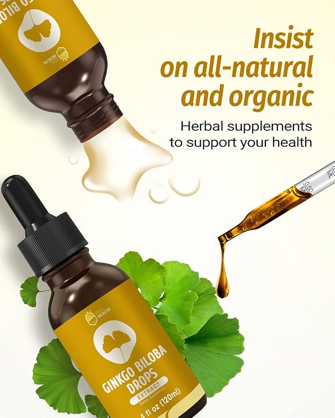 Ginkgo Biloba Liquid Extract 120ml, Organic 98% Absorption, 4 fl