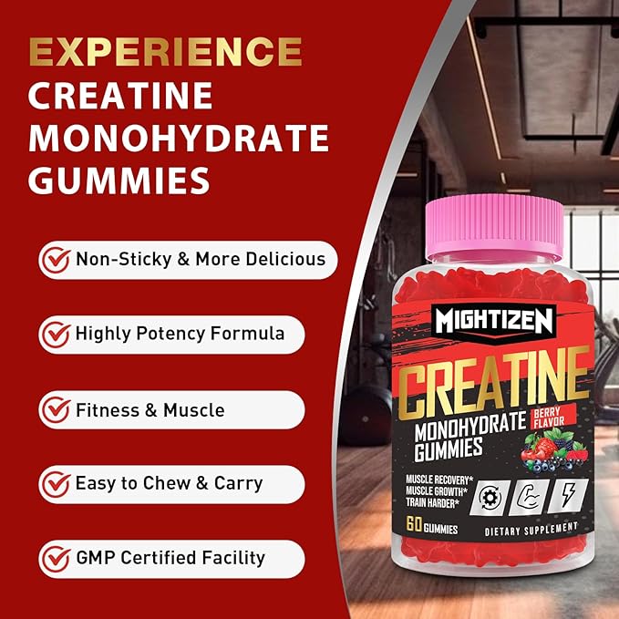 Creatine Monohydrate Gummies Complex 5000mg B12 for 5 Pack)