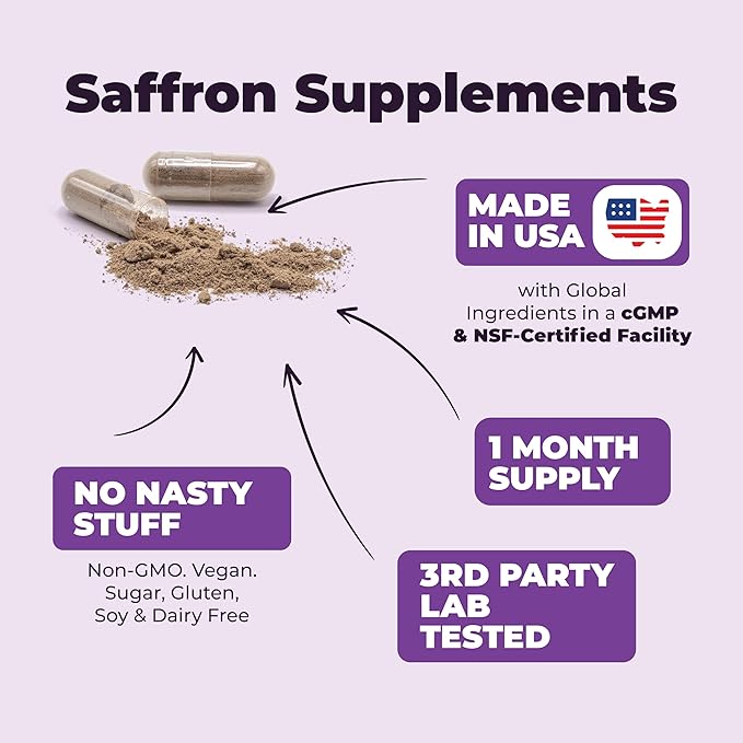 Saffron Supplements for Women & Men. 100% Pure 2 Pack