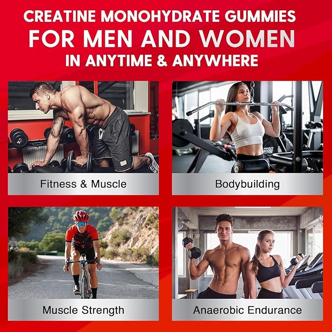 Creatine Monohydrate Gummies for Men & Women - 5000mg Creatine Pre-Workout Gummies with Taurine & Vitamin B6 B12 for Maximum Strength, Muscle, Energy, Endurance & Focus, Organic,Vegan-600 Count