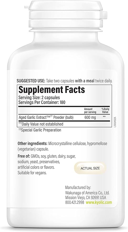 Kyolic Aged Garlic Extract Formula 300 360 Capsules