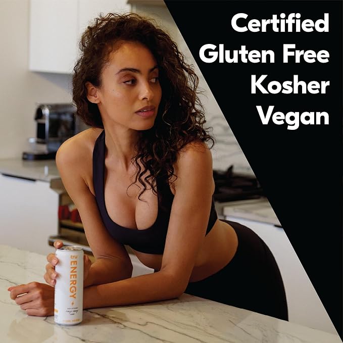 Tru Energy Seltzer, Clean Energy Drink with B-Vitamins, Mango Flavor, Sparkling Water, 100mg Natural Caffeine, Kosher, Gluten-Free, Vegan, Low-Calorie, No Sugar Added, 12oz (Pack of 12)