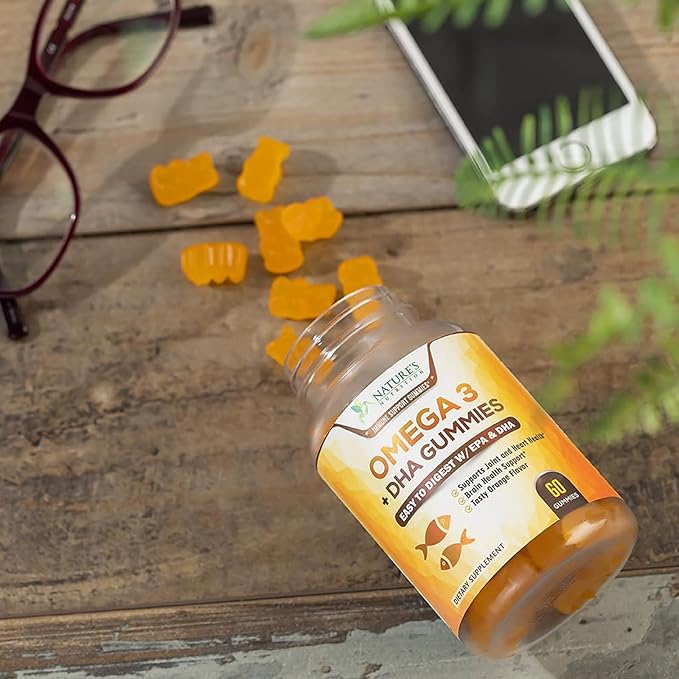 Omega 3 Fish Oil Gummies, Heart 3 Gummy 3 Fish 60 Gummies