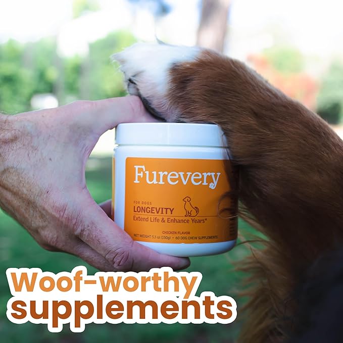 Chewable Dog Vitamins and Supplements – Daily Longevity Multivitamin for Dogs with Curcumin, Taurine, Trans-Resveratrol – Essential Vitamins for Dogs to Support Wellness and Vitality