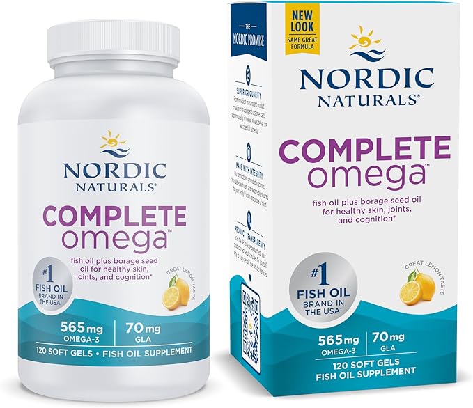 Nordic Naturals Complete Omega, Lemon Flavor 120 Soft 565 mg Omega-3 - 60 Servings