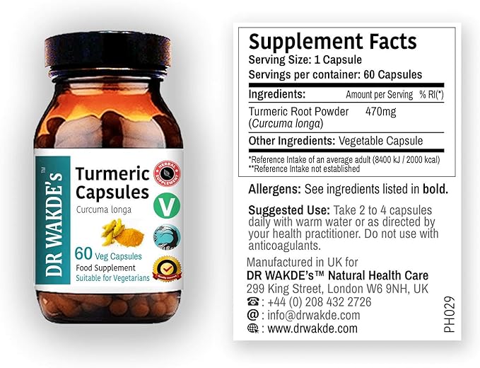 Turmeric Capsules (Curcuma Longa, 60 Veg