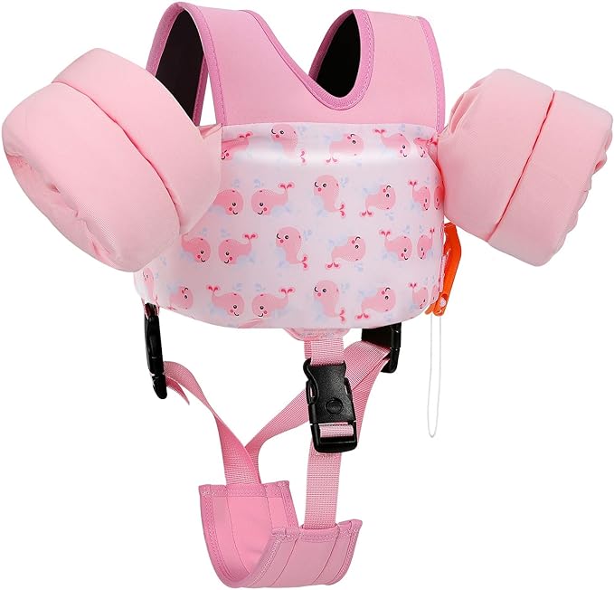Moko Toddler Swim Vest for Kids, 20-50 lbs/22-66 lbs Clearance Swim Arm Band Cartoon Swimming Wings Pool Float Vests Sleeves Shoulder Straps Arm Floaties for Children Learn to Swim