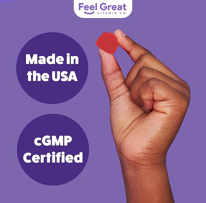 The Feel Great Vitamin Company Fiber Gummies for Kids for Digestive Support | Constipation Relief for Kids | Fruity Flavored Chewable Fiber Gummies | Vegetarian Supplements | 60 Day Supply