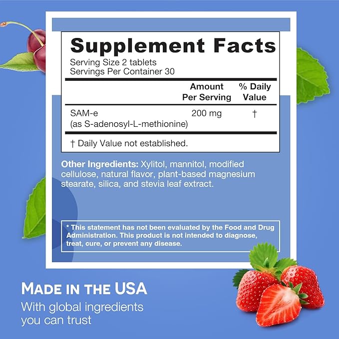 EZ Melts Dissolvable SAM-e Supplement 200 1-Month Supply