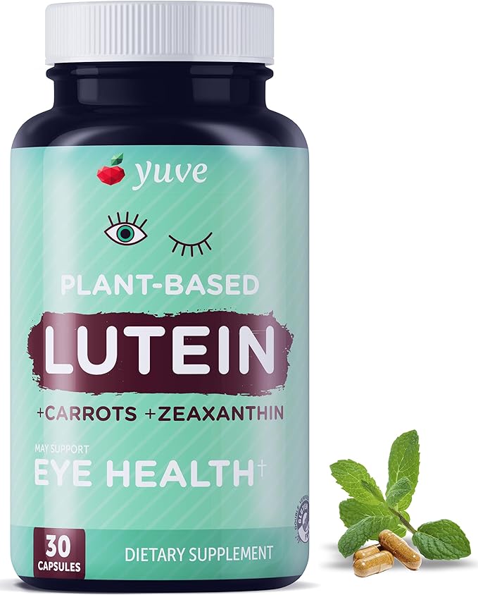 Yuve Lutein Zeaxanthin Supplement, Lutein 20mg, Lutemax2020, Eye 30 Vegan