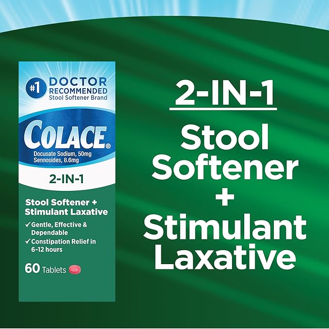 Colace 2-in-1 Stool Softener Plus Stimulant 60 Count 2)