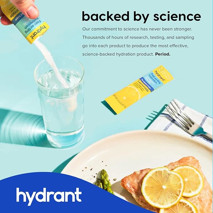 Hydrant Hydrate Zero Sugar, Individual Hydration Electrolye Powder Stick Packets with Zero Sugar and FSA & HSA Eligibility (Berry Burst, 30 Count)