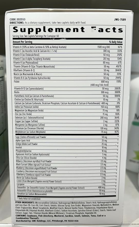 GNC Women's Multivitamin 50 Plus |Supports B12 | 120 Caplets
