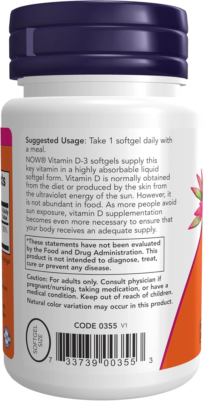 NOW Supplements, Vitamin D-3 2,000 IU, 30 Softgels 2)