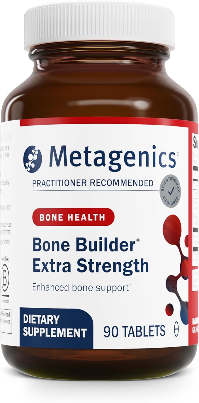 Metagenics Bone Builder Extra Strength - Calcium Supplement - with Phosphorus - Gluten-Free & Non-GMO - 90 Tablets - 30 Servings