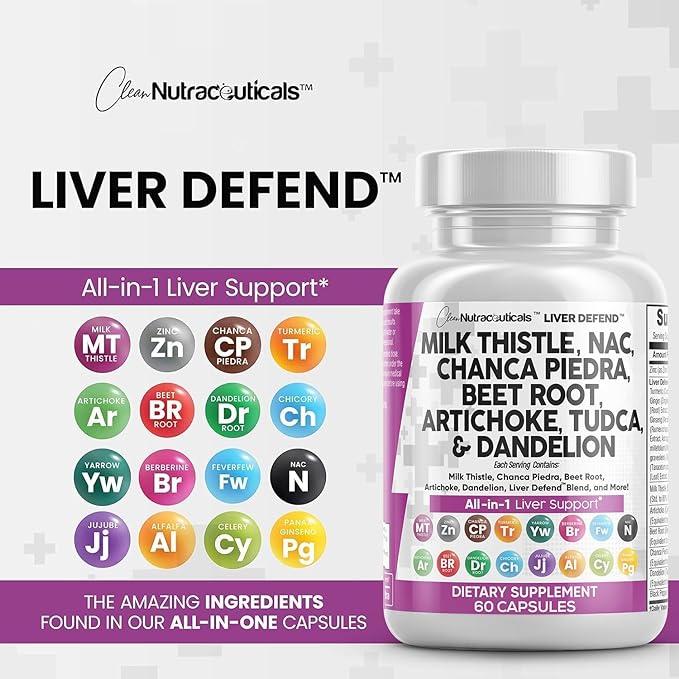 Milk Thistle 3000mg NAC Chanca Piedra 2000mg Beet 2000mg Artichoke 2000mg Dandelion 1000mg - 60 Count