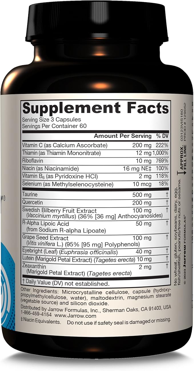 Jarrow Formulas Vision Optimizer Veggie Capsules 180 Count