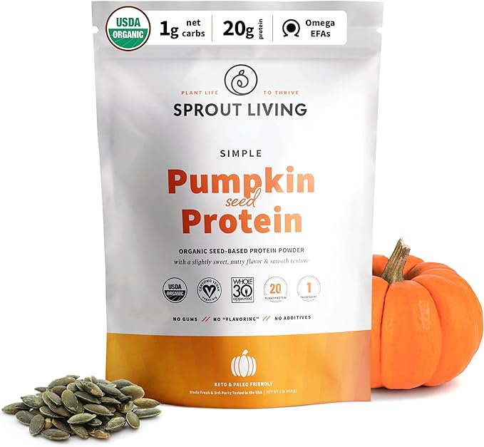 Sprout Living Simple Pumpkin Seed Protein 20 Grams (1 Pound)