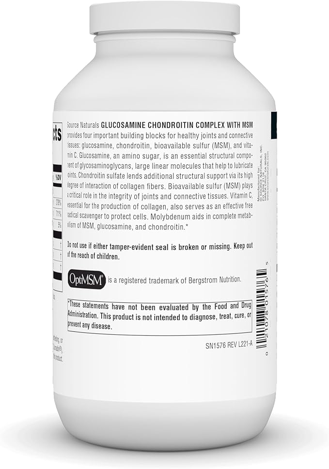 Source Naturals Glucosamine Chondroitin Complex 240 Tablets