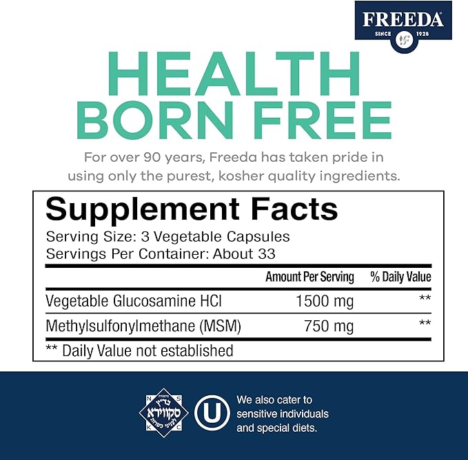 FREEDA Glucosamine MSM (100 Capsules)