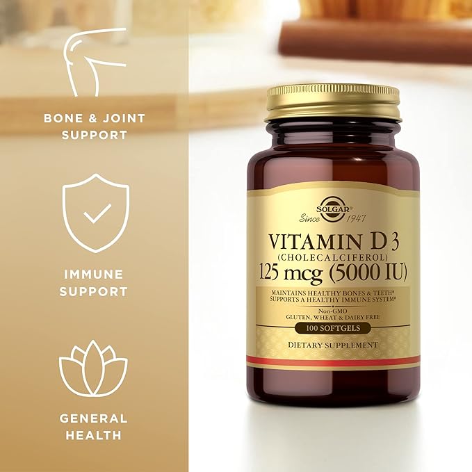 SOLGAR Vitamin D3 (Cholecalciferol) 10 MCG (400 IU) 100 Softgels, 2 - 200 Total