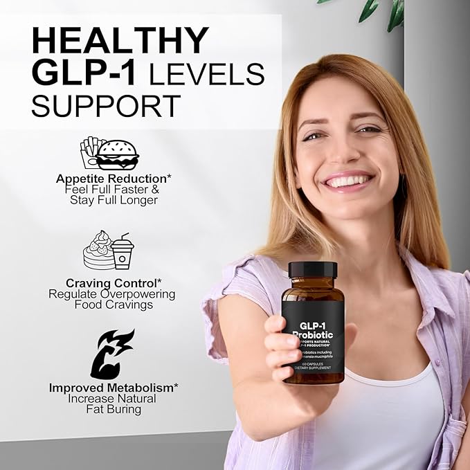60 PCS GLP-1 Probiotic - AFU Multi-Strain Probiotic + Prebiotic, Naturally Support GLP-1 Production, Delayed Release, Third-Party Tested, for Men & Women 60 Servings (Pack of 1)