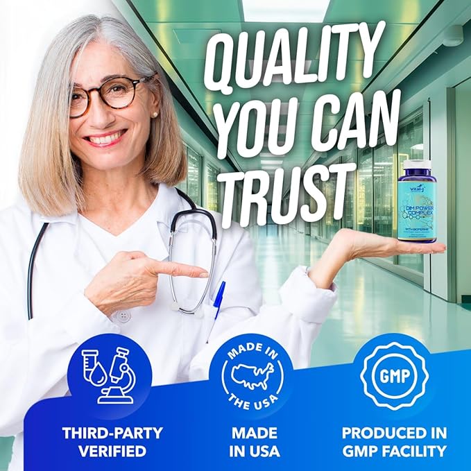 4-in-1 DIM Potent Complex 300mg - Estrogen Balance and Metabolism, Energy & Menopause Support Supplement with Bioperine (x4), Calcium and Broccoli Extract - for Women and Men 90 Servings