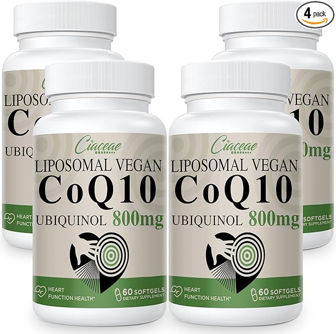 Liposomal CoQ10 800mg Ubiquinol Softgel, Max Q10, Ubiquinol CoQ10 Supplement CoQ10 800mg, 800mg, 240 240 Vegan