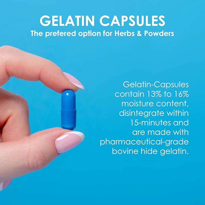 Capsuline Size 000 Empty Gelatin Capsules, Clear - 1000 Count | Gluten Free, Kosher, Non-GMO Certified | Pure Bovine Pill Caps for DIY Supplement Filling