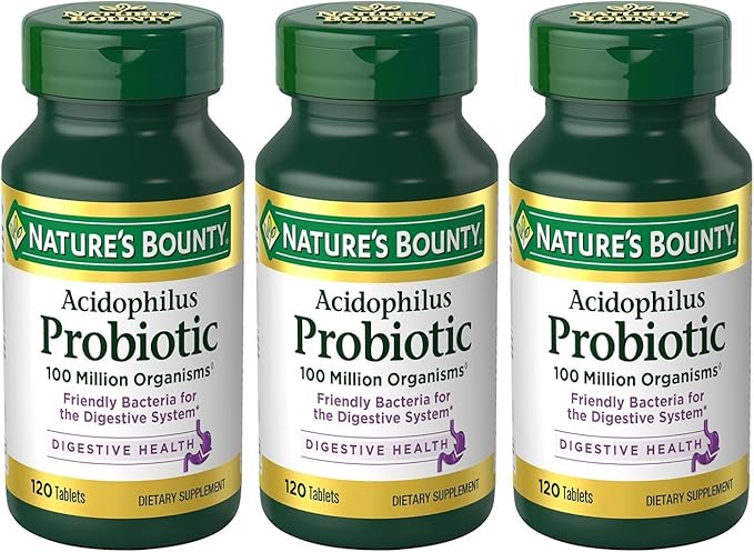Nature's Bounty Probiotic Acidophilus, 360 Tablets (3 X 120 Count 360 Count