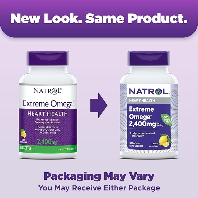 Natrol, Omega-3 Extreme Softgels, Heart Health 60 Count