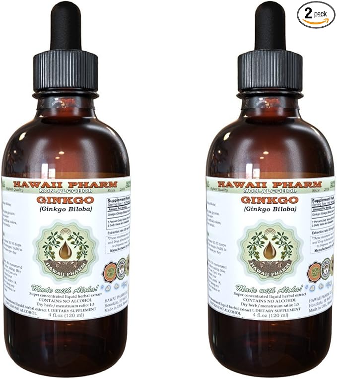 Hawaii Pharm Ginkgo Alcohol-FREE Liquid Extract, 2x4 oz