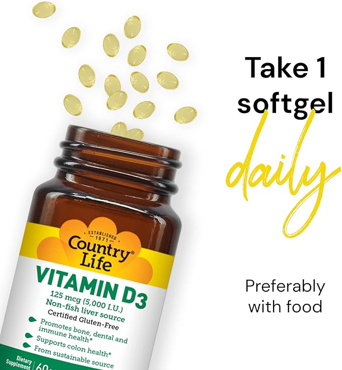 COUNTRY LIFE Vitamin D3 5000 IU, 60 CT