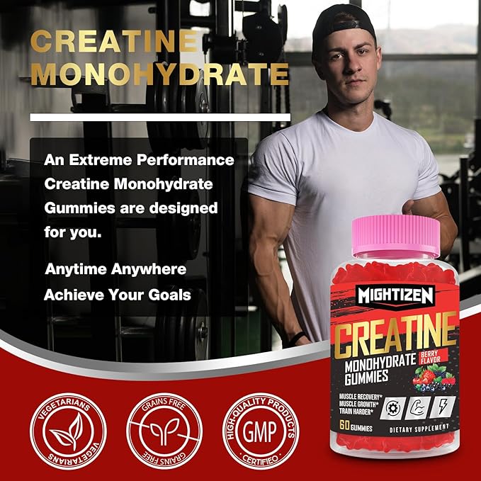 Creatine Monohydrate Gummies Complex 5000mg B12 for 5 Pack)