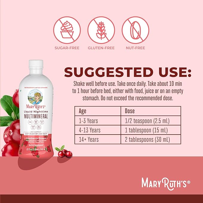 Nighttime Liquid Multimineral Sleep Supplement 4 Flavors 32 Servings