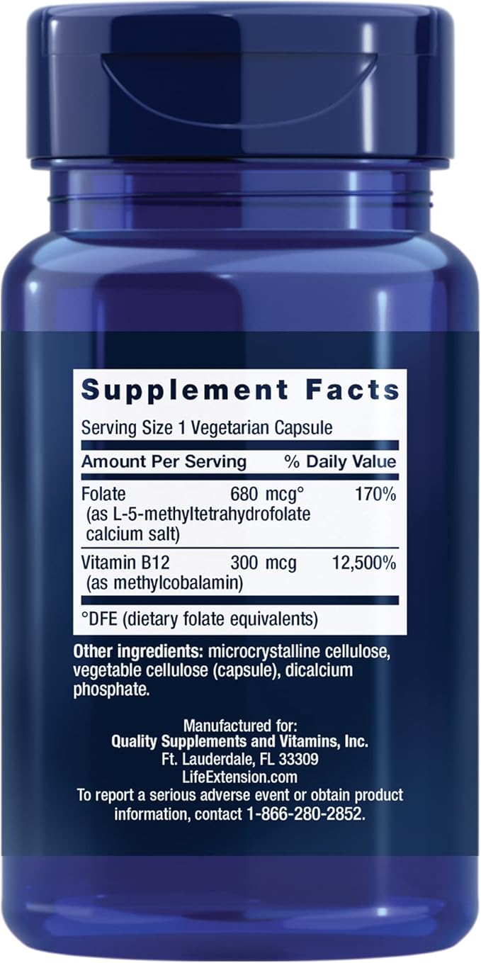 Life Extension Vitamin B6 250 mg, 100 Vegetarian B12, Vegetarian 90 Count